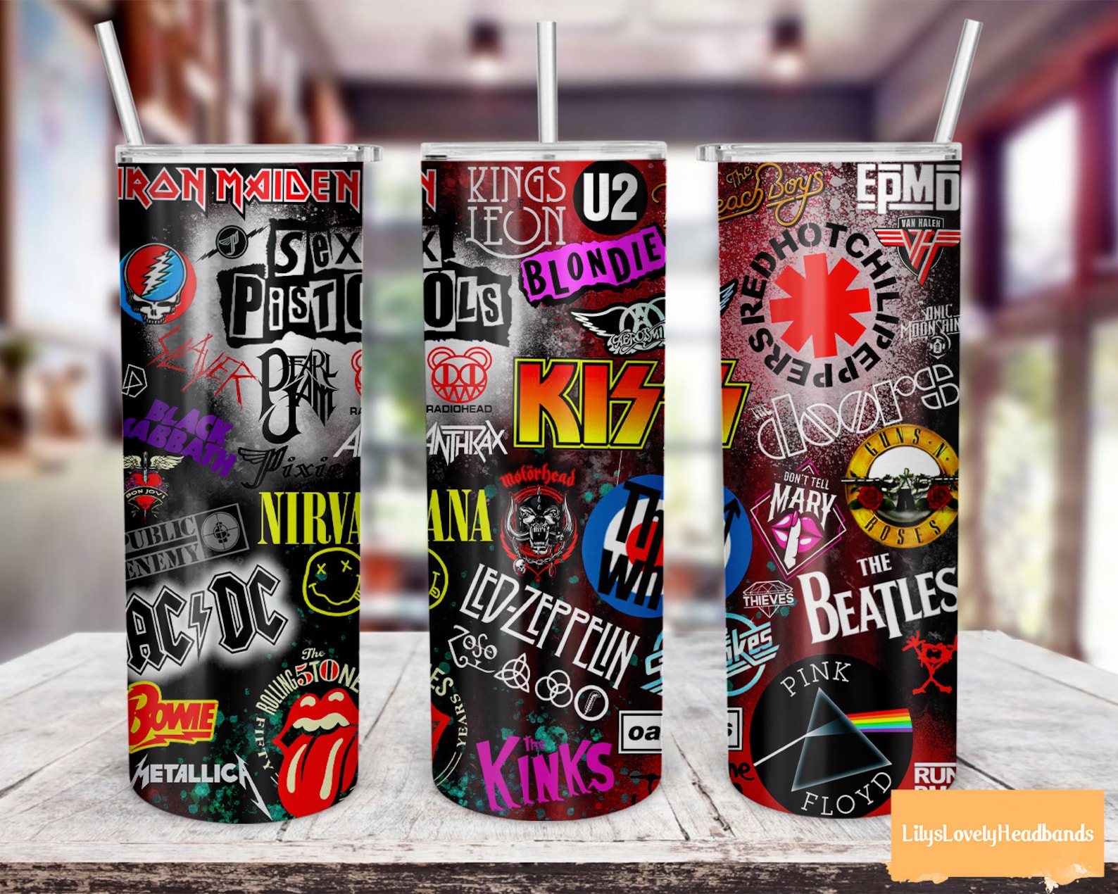 Rock Bands Tumbler Wraps Rock Tumbler Png Heavy Metal Etsy