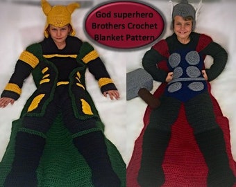 God of Mischief and God of Thunder Crochet Blanket Pattern PDF Files