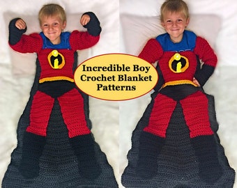 Incredible Boy Superhero Crochet Blanket Pattern PDF file (Instructions Only)