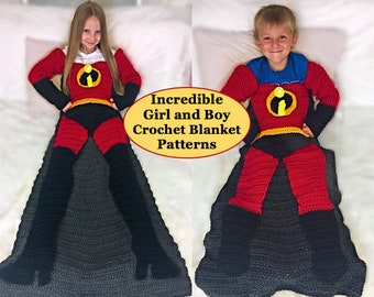 Incredible Boy and Girl Superhero Crochet Blanket Pattern PDF files (Instructions Only)