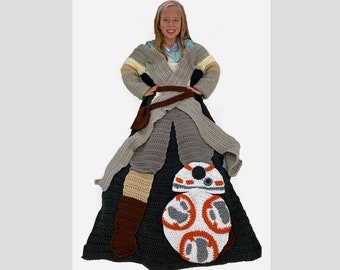 Desert Heroine and Orange Droid Crochet Blanket PDF File Pattern