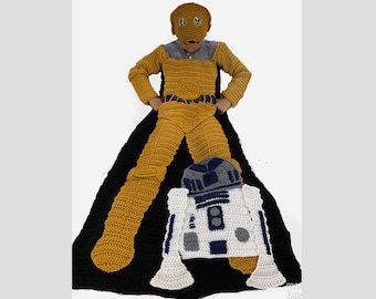 Gold Droid and Space Droid Crochet Blanket DPF File Pattern Instructions