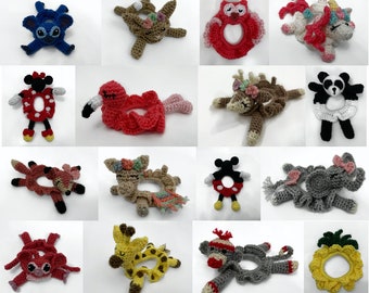 Animal Scrunchies Crochet Pattern Bundle PDF File Instructions: Includes 16 Scrunchie Patterns
