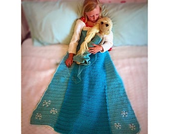 Patrones de manta y muñeca de ganchillo Elsa