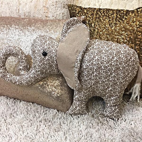 Elephant Pillow Sewing Pattern and Instructions