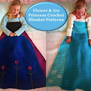 Flower and Ice Crochet Princess Dress Blanket PATTERNS