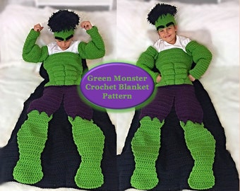 The Green Monster Crochet Blanket PATTERN