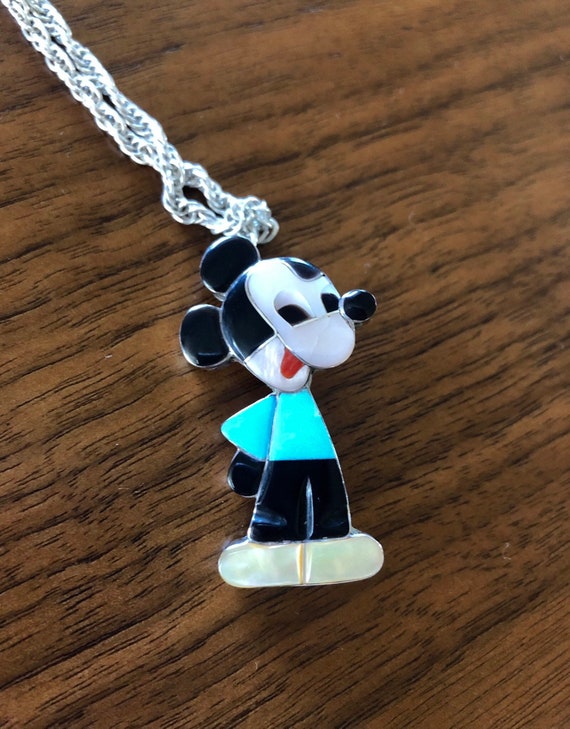 RARE Vintage "Zunitoon" Mickey Mouse Pendant Neckl
