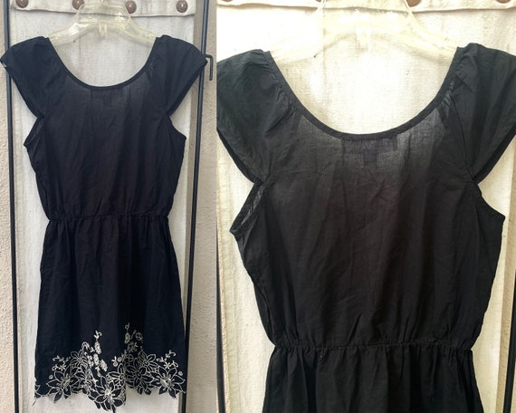 Vintage Inspired Sheer Black Cap Sleeve Cotton Dr… - image 9