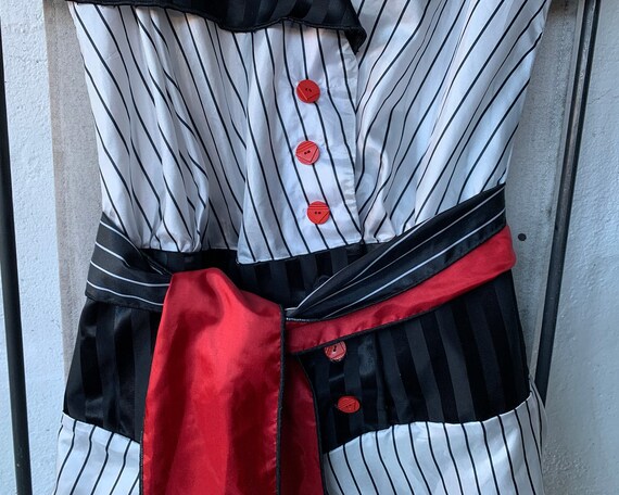 Vintage Inspired Handmade Black and White Striped… - image 5