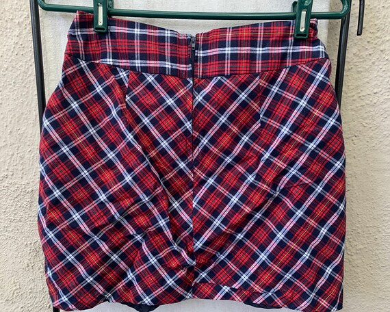 Vintage Inspired Red and Blue Plaid Mini Skirt, S… - image 6