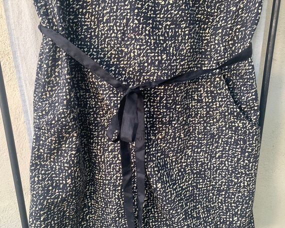 Vintage Inspired Black Flecked Cotton Sleeveless … - image 6