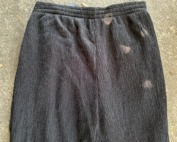 Vintage Inspired Black Ribbed Textured Pants, S - image 4