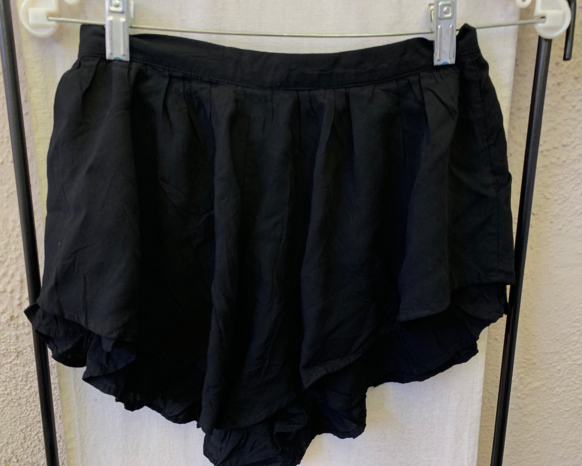 Pantalones cortos Rayón sedosos negros con bolsillos, pequeños - Etsy ...
