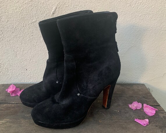 Rag and Bone Black Suede Platform Booties, 37 - image 3