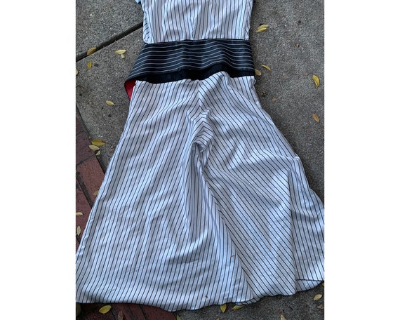 Vintage Inspired Handmade Black and White Striped… - image 8