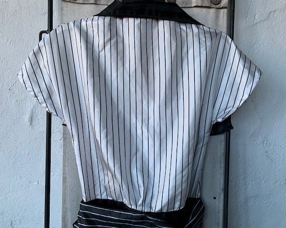 Vintage Inspired Handmade Black and White Striped… - image 9