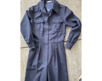 Vintage 1970s Victor Joris New York Navy Blue Jumpsuit, M