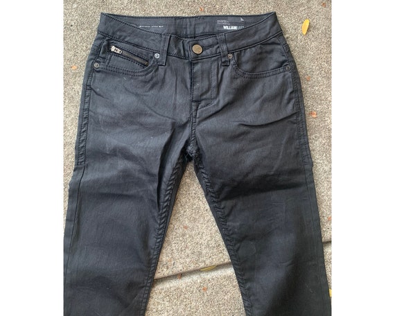 Black Shiny Denim William Rast Skinny Jeans with … - image 2