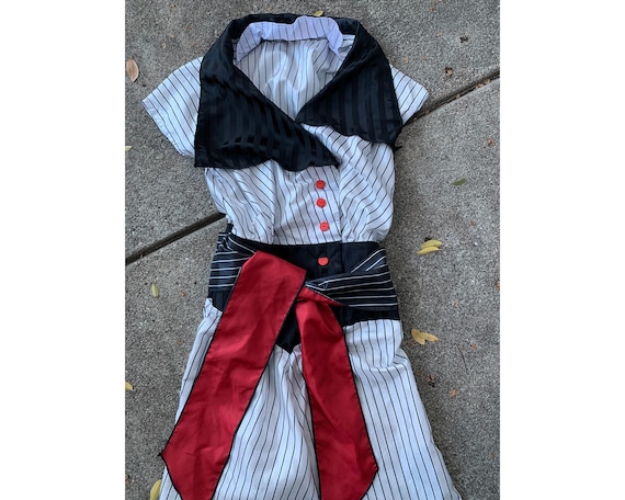 Vintage Inspired Handmade Black and White Striped… - image 2