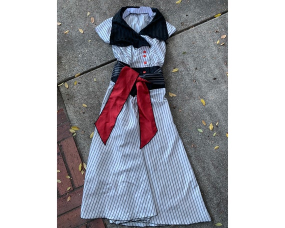 Vintage Inspired Handmade Black and White Striped… - image 1