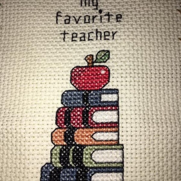 Teacher Cross Stitch Etsy