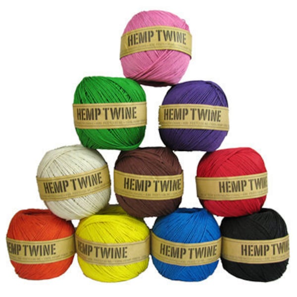 Hemp Twine 1mm choice of 10 assorted colors