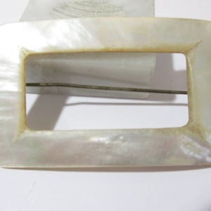 Mother of Pearl Vintage Victorian Style Open Rectangle Pin Brooch
