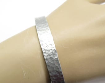 Hammered Aluminum Cuff Bracelet Vintage Hand Crafted