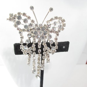 Shiny Rhinestone Butterfly Hair Comb Vintage