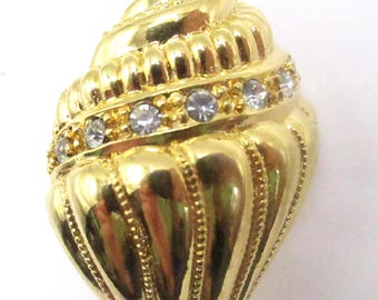 KJL Kenneth Lane Conch Seashell Rhinestone Scarf Holder Enhancer