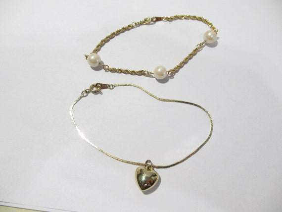 Small Jewelry Lot Two Bracelets Flower Rhinestone… - image 4