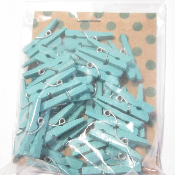 Blue Tiny Miniature Paper Clips Vintage For Small Card Post Card Memo