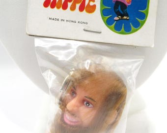 New 70s Kiddle Like Clone Mini Hippie Keychain in Package Vintage Sealed Man w Hair