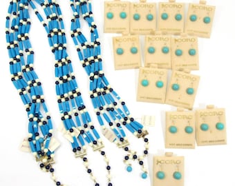 Coro Pegasus Earrings 14kt Gold Ear Wire and Choker Necklace Lot NOS Vintage 80s Plastic