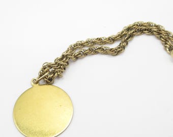Winard 12K Gold Filled Disk Charm for Engraving on Rope Bracelet Signed
