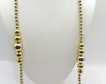 Napier BB Ball Beaded Gold Tone Necklace Vintage Brass