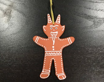 Krampus ornament gingerbread cookie ceramic