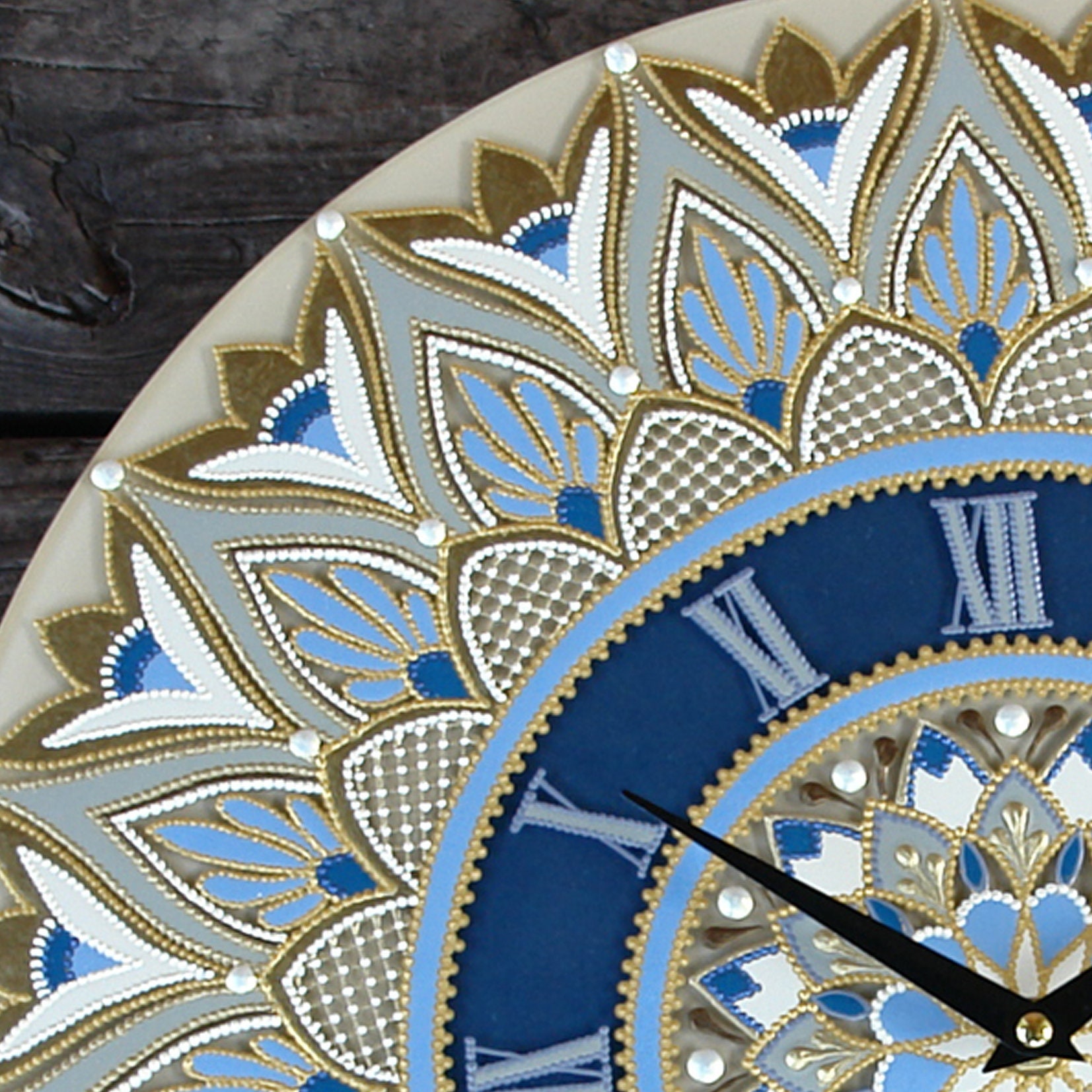 Large Wall Clock Unique Wall Clock Glass Kitchen Clock Etsy