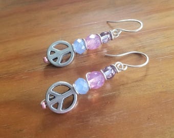 Romantische boho-oorbellen, oorbellen met sprankelende glaskralen