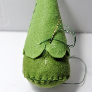 PDF tutorial Cone felt woodland Christmas felt ideas, fabric felt decoration DIY. winter tree ornament. EASY green, ecofriendly ornament image 7