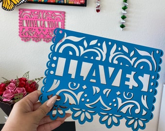 Custom Papel Picado Mexican Name Sign, wood papel picado name home decor, Large papel picado name sign, Mexican home decor, key holder decor