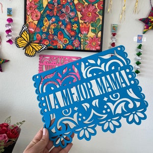Custom Papel Picado Mexican Name Sign, wood papel picado name home decor, papel picado name sign, Mexican home decor, Mother’s Day gift