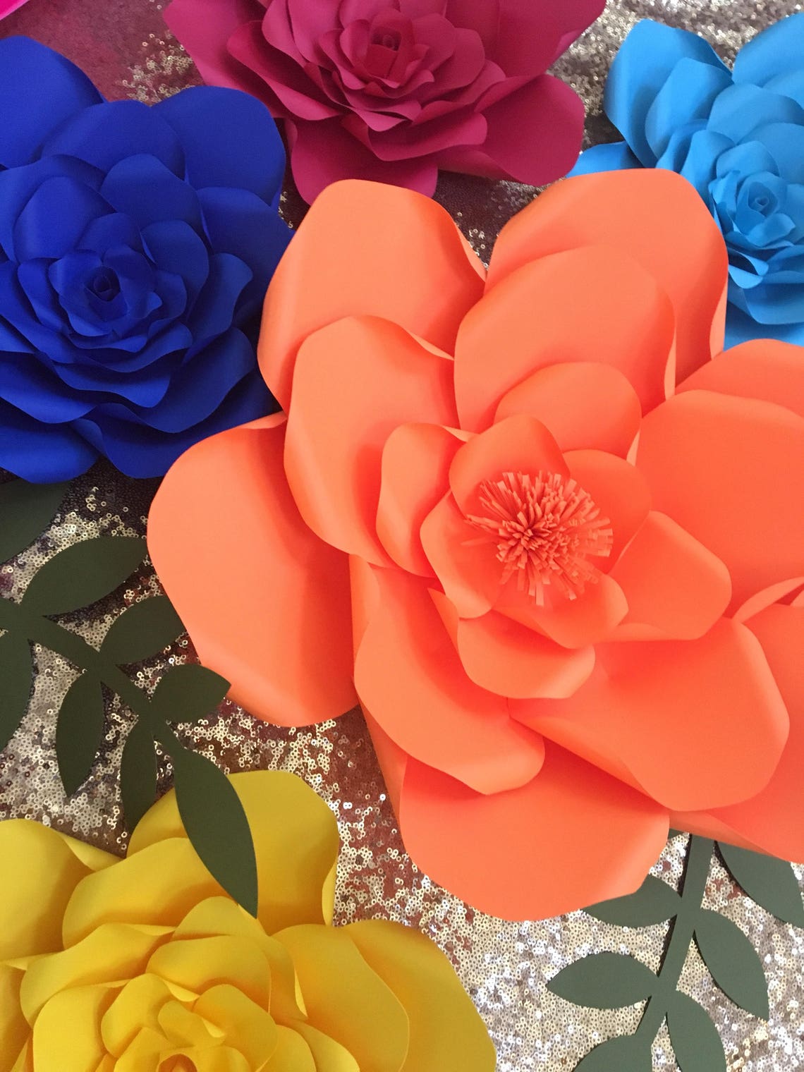 Mexican Fiesta Giant Paper Flowers Set of 10. Party Decor Etsy