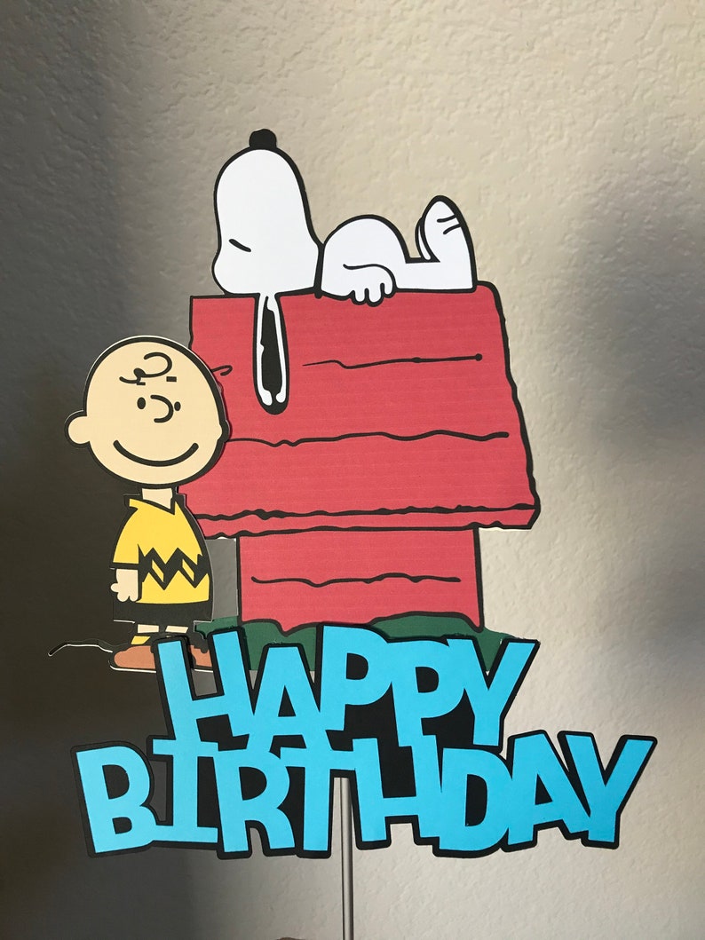 Snoopy & Charlie Brown Cake Topper Kids Party Decor Snoopy Etsy