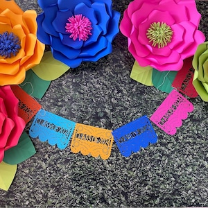 Fiesta Fiesta Mexicana Conjunto de 5 Flores de Papel, Fiesta Party Decor, Fiesta mexicana, Flores de Papel Gigantes, Flores de papel