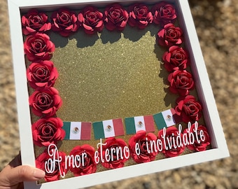 12"x12" Memorial Shadow Box, In Loving Memory, Custom Shadow Box, Ofrenda mexicana decor, Dia de los muertos shadow box, ofrenda decor