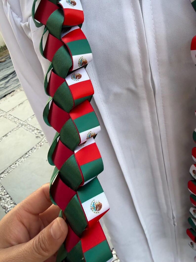 Mexican Flag Graduation Lei, Personalized Satin Ribbon for Graduation ...