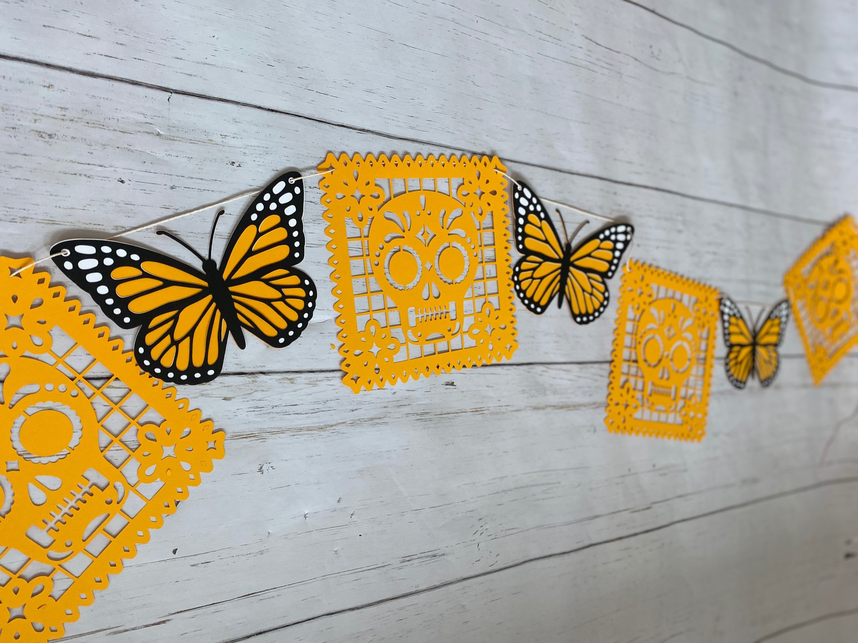 Ofrenda Día de los muertos papel picado banner, ofrenda banner, day of the dead banner, monarca banner, monarch butterfly banner