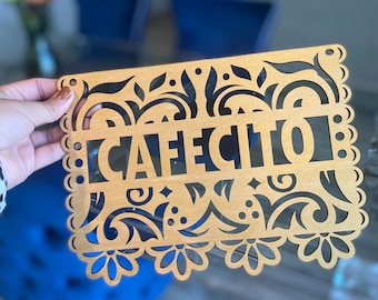 Custom Papel Picado Mexican Name Sign, wood papel picado name home decor, Large papel picado name sign, Mexican home decor, fiesta party